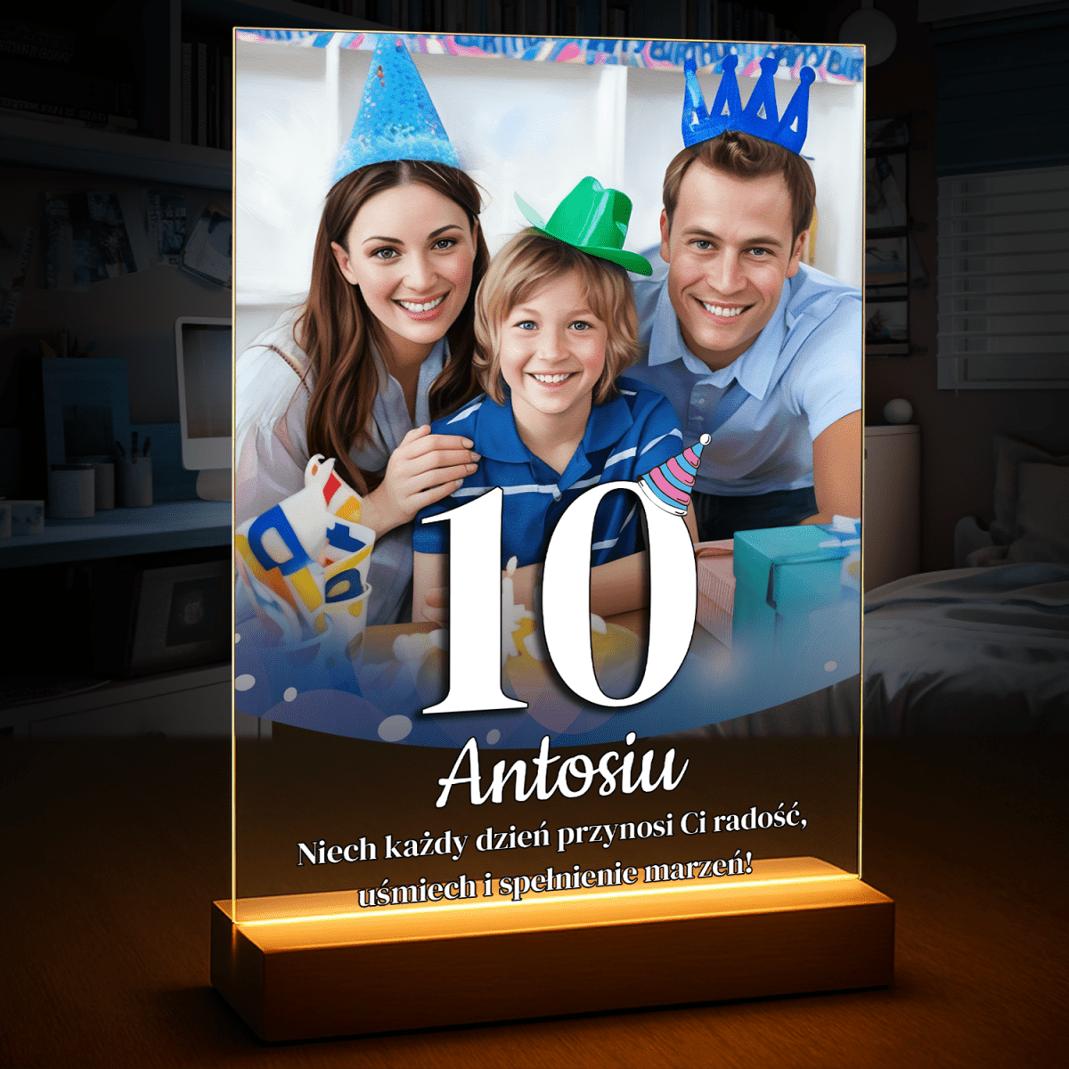Z okazji 10 urodzin - druk na szkle, portret z Twojego zdjęcia - Wymaluj Prezent
