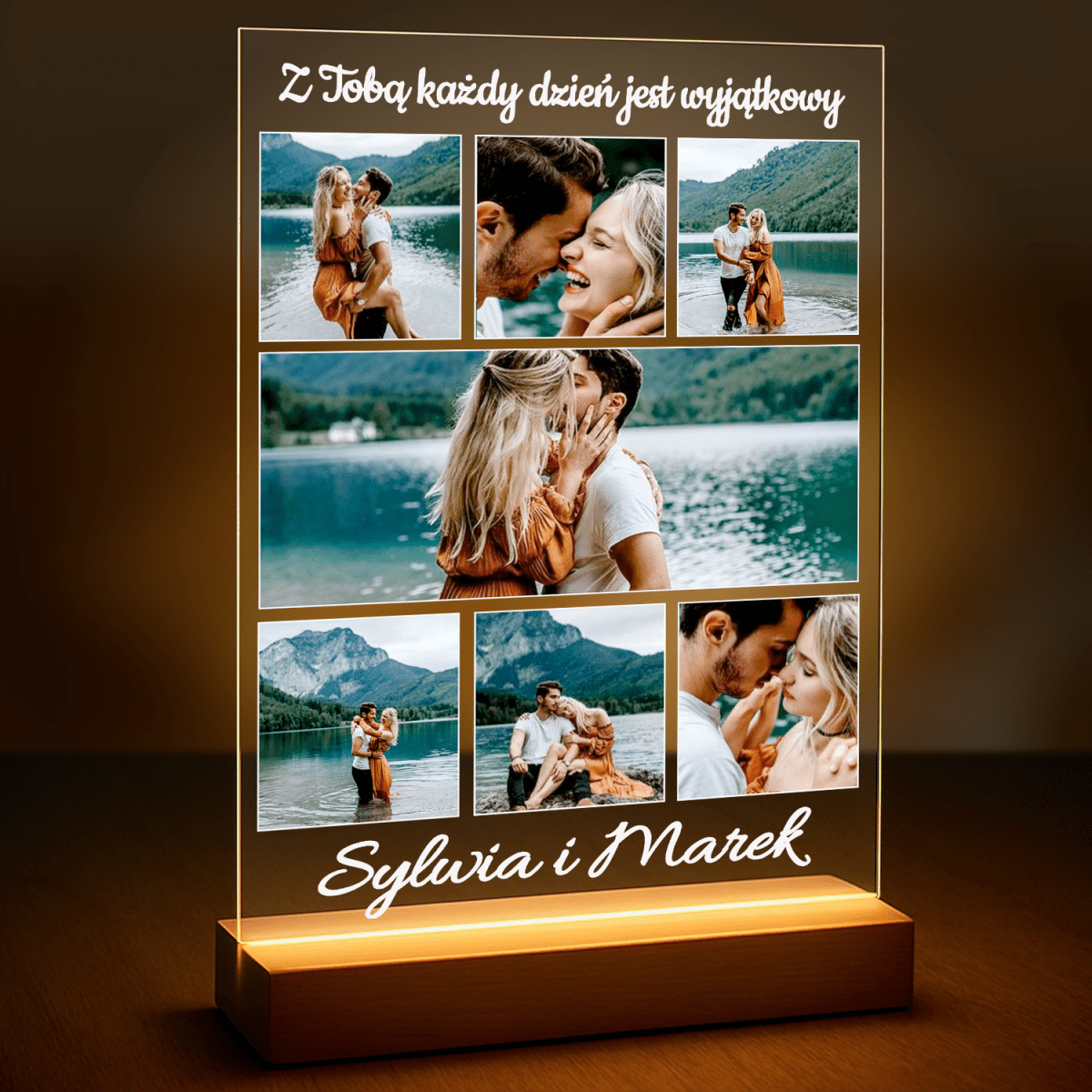 Image of Z Tobą każdy dzień jest wyjątkowy - druk na szkle z Twojego zdjęcia - Wymaluj Prezent