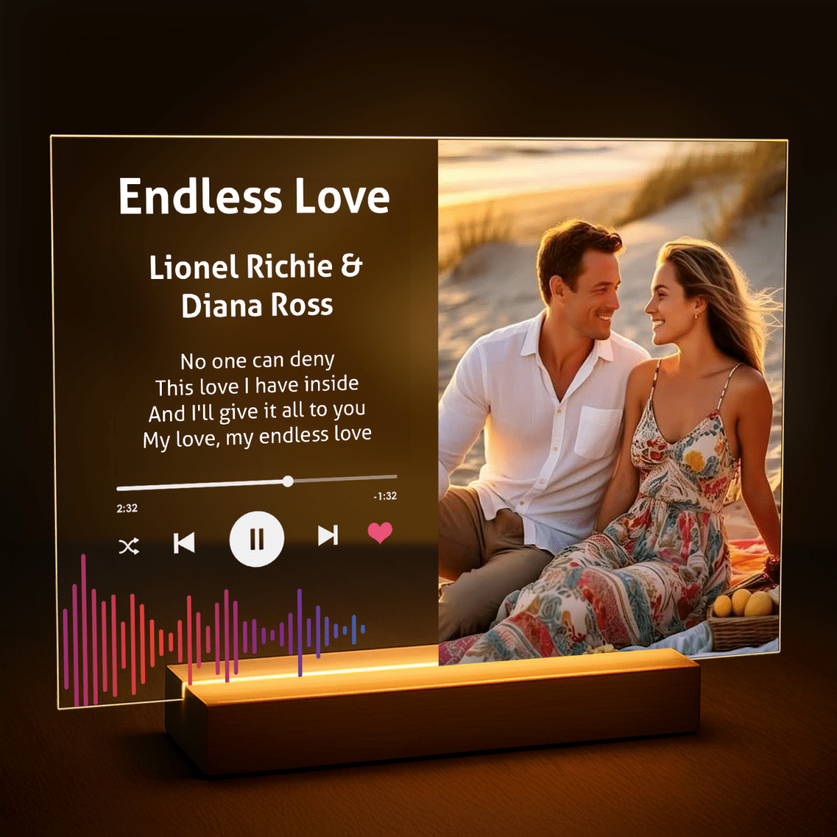 Zdjęcie z romantyczną piosenką - druk na szkle z Twojego zdjęcia - Wymaluj Prezent