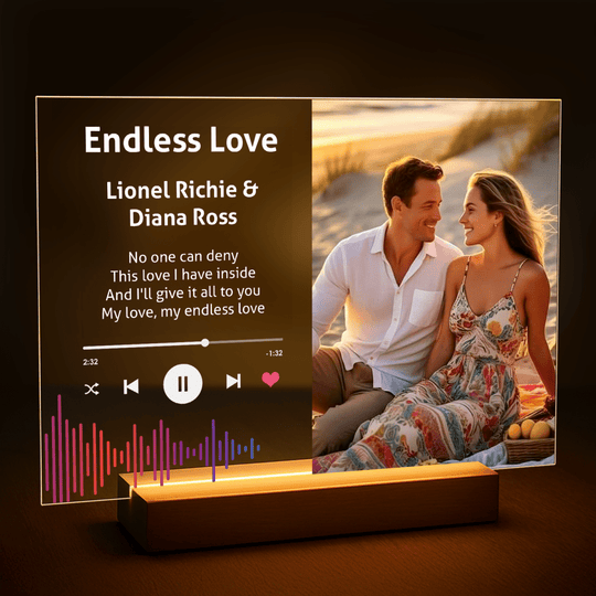 Zdjęcie z romantyczną piosenką - druk na szkle z Twojego zdjęcia