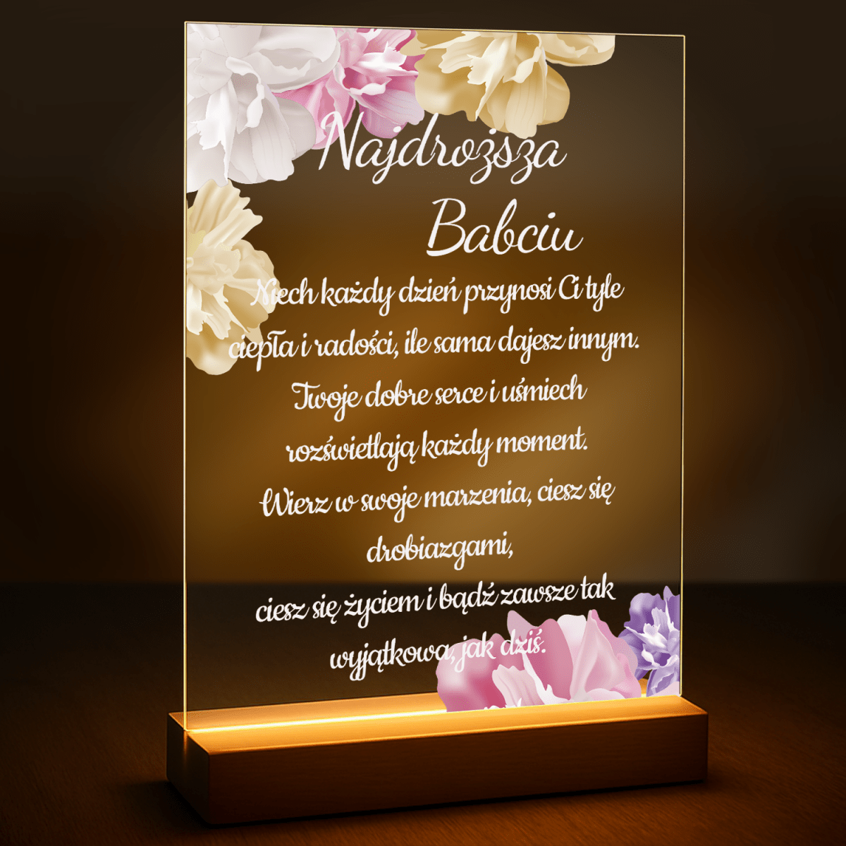 Image of Życzenia od serca dla babci - druk na szkle z Twojego zdjęcia - Wymaluj Prezent